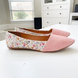 Steven Ella Pink Floral Pointed Toe Flats F13117